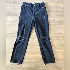 Abercrombie & Fitch The 90's Straight Ultra High Rise Curve Love-Size 12-Black